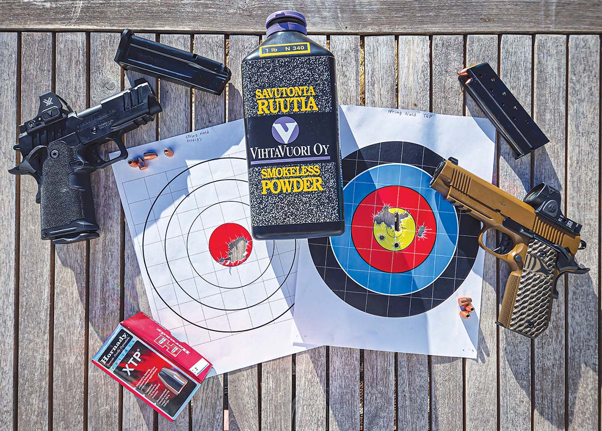 In order to gauge the mechanical accuracy of each of these handguns, a 25-round group was fired from a Ransom International Master Series Rest with the target at 20 yards. The Prodigy group measured out to 1.33 inches, while the TRP group came in at 2.18 inches. Both used the same handload utilizing a favorite powder for the 9mm Luger, Vihtavuori N340 powder and Hornady XTP bullets.